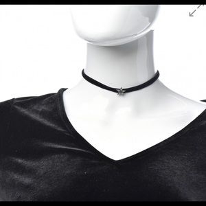 CHRISTIAN DIOR Velvet Crystal star choker necklace